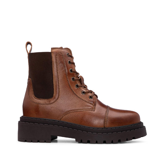 Bota Militar Mulher Pele Camel