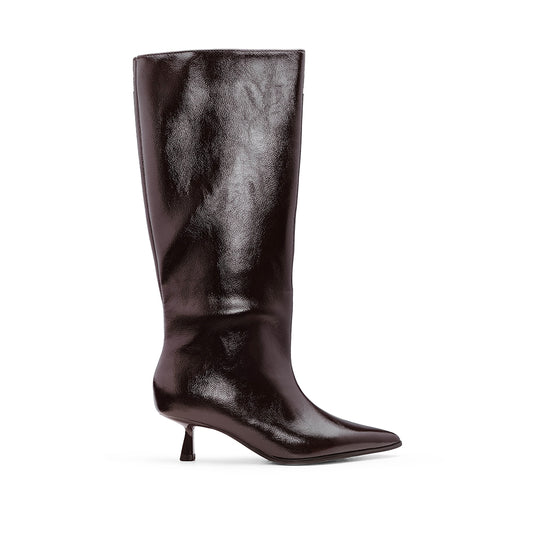 Bota Cano Alto Mulher Bordeaux