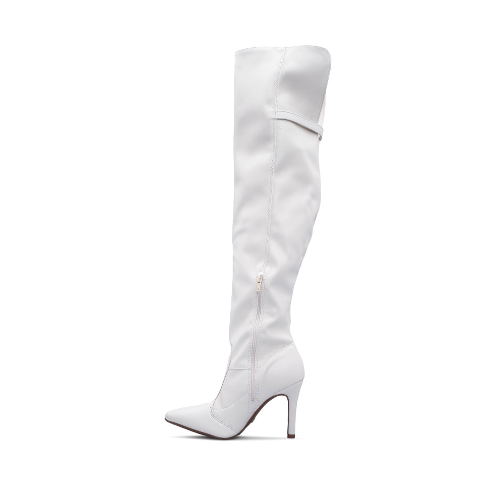 Bota Cano Alto Mulher Branco