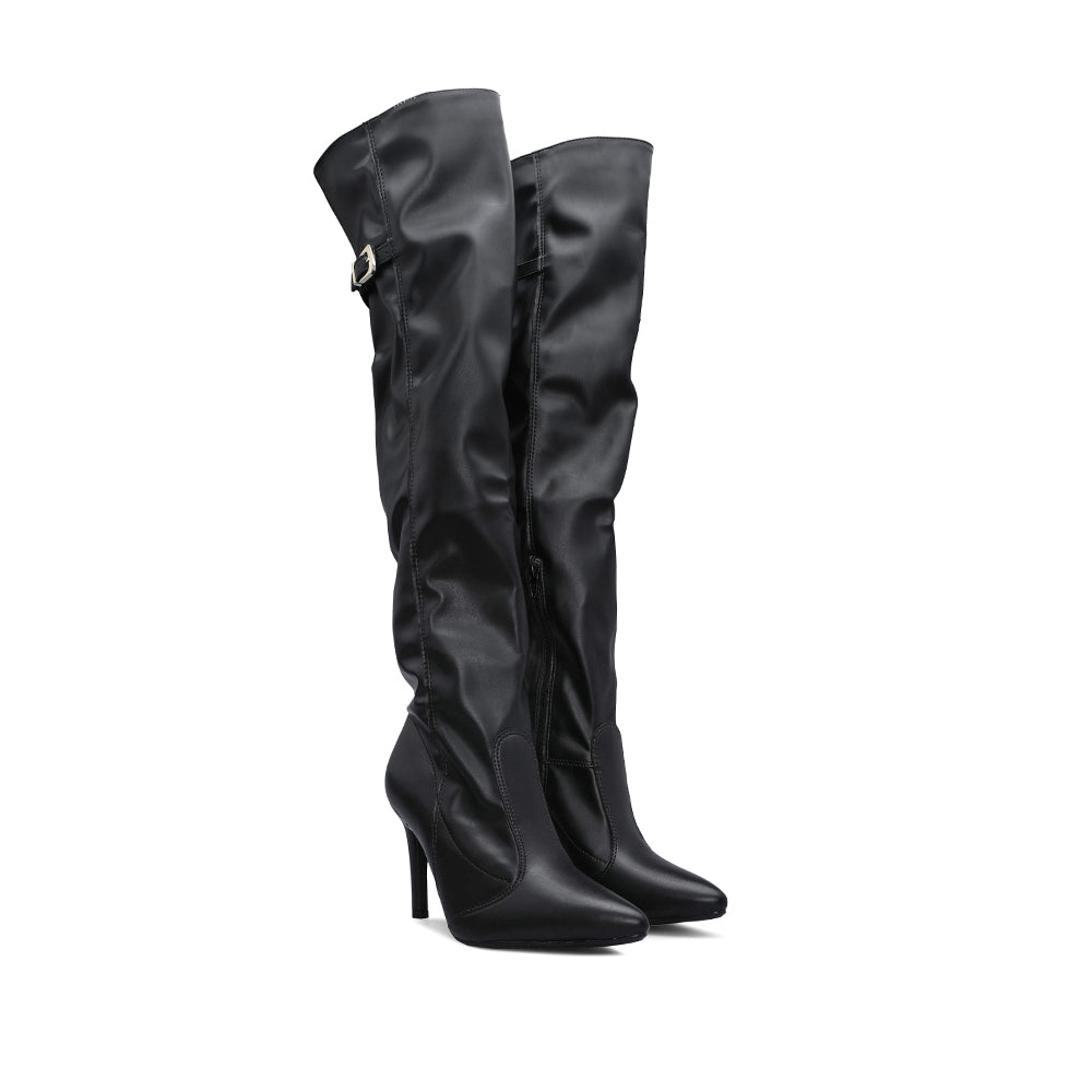 Bota Cano Alto Mulher Preto