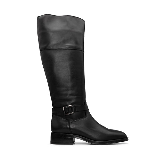 Bota Cano Alto Mulher Pele Preto