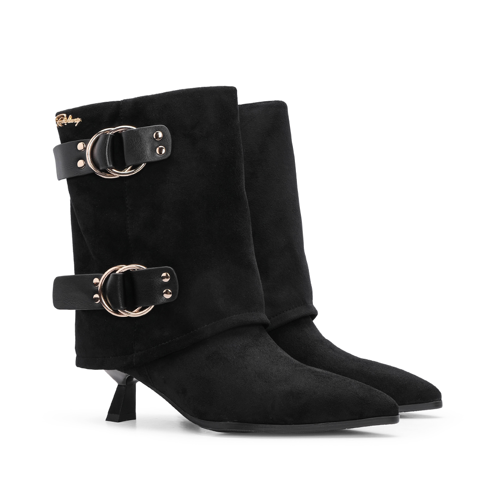 Bota Salto Médio Mulher Preto