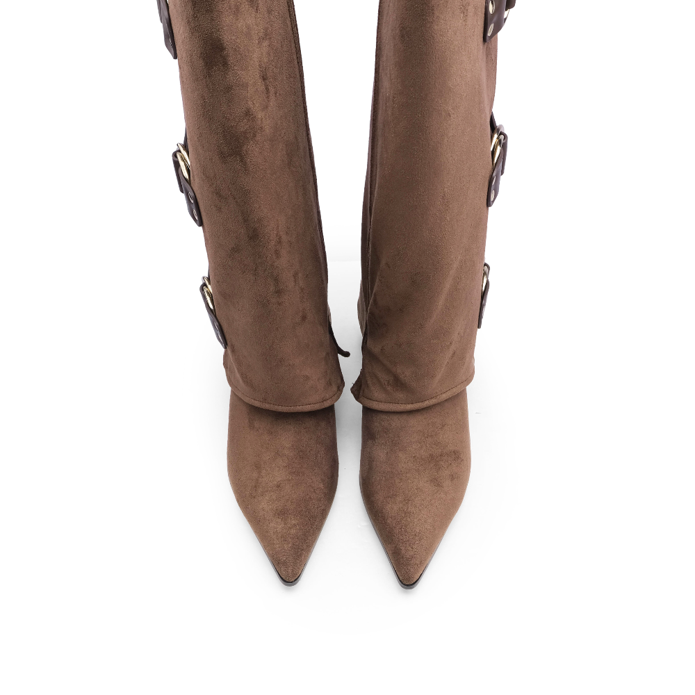 Bota Cano Alto Mulher Castanho