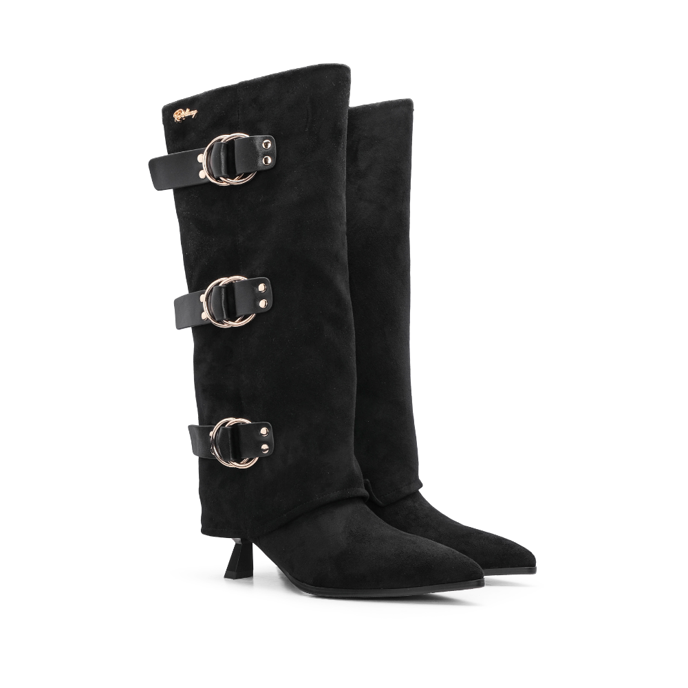 Bota Cano Alto Mulher Preto