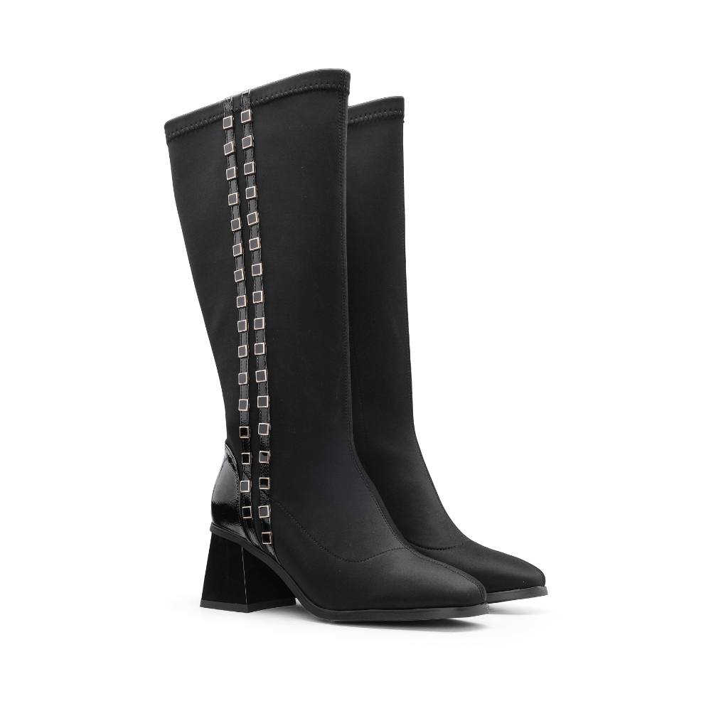 Bota Cano Alto Mulher Preto