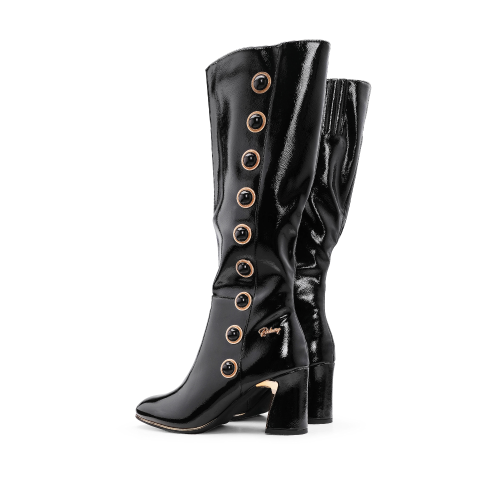 Bota Cano Alto Mulher Verniz Preto