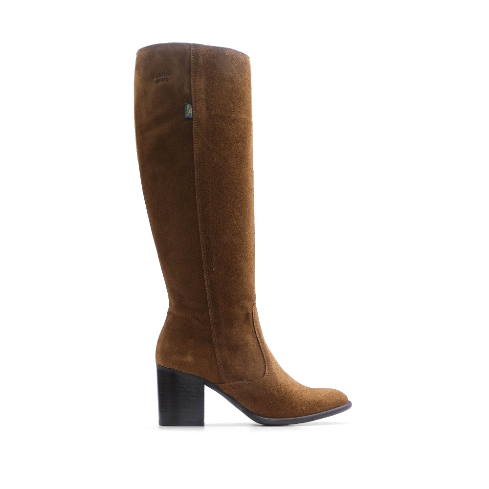 Bota Cano Alto Mulher Camurça Camel