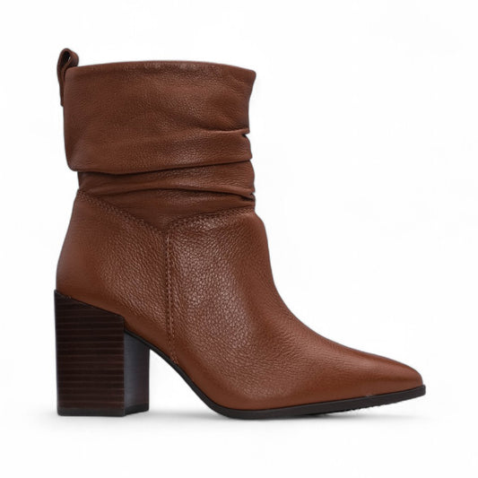 Bota Salto Alto Mulher Pele Cognac