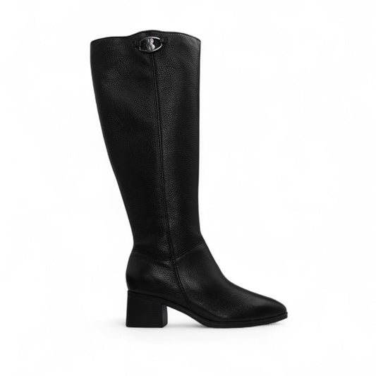Bota Salto Médio Mulher Pele Preto