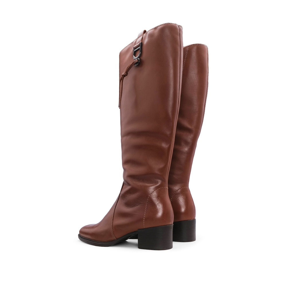 Bota Cano Alto Mulher Pele Cognac