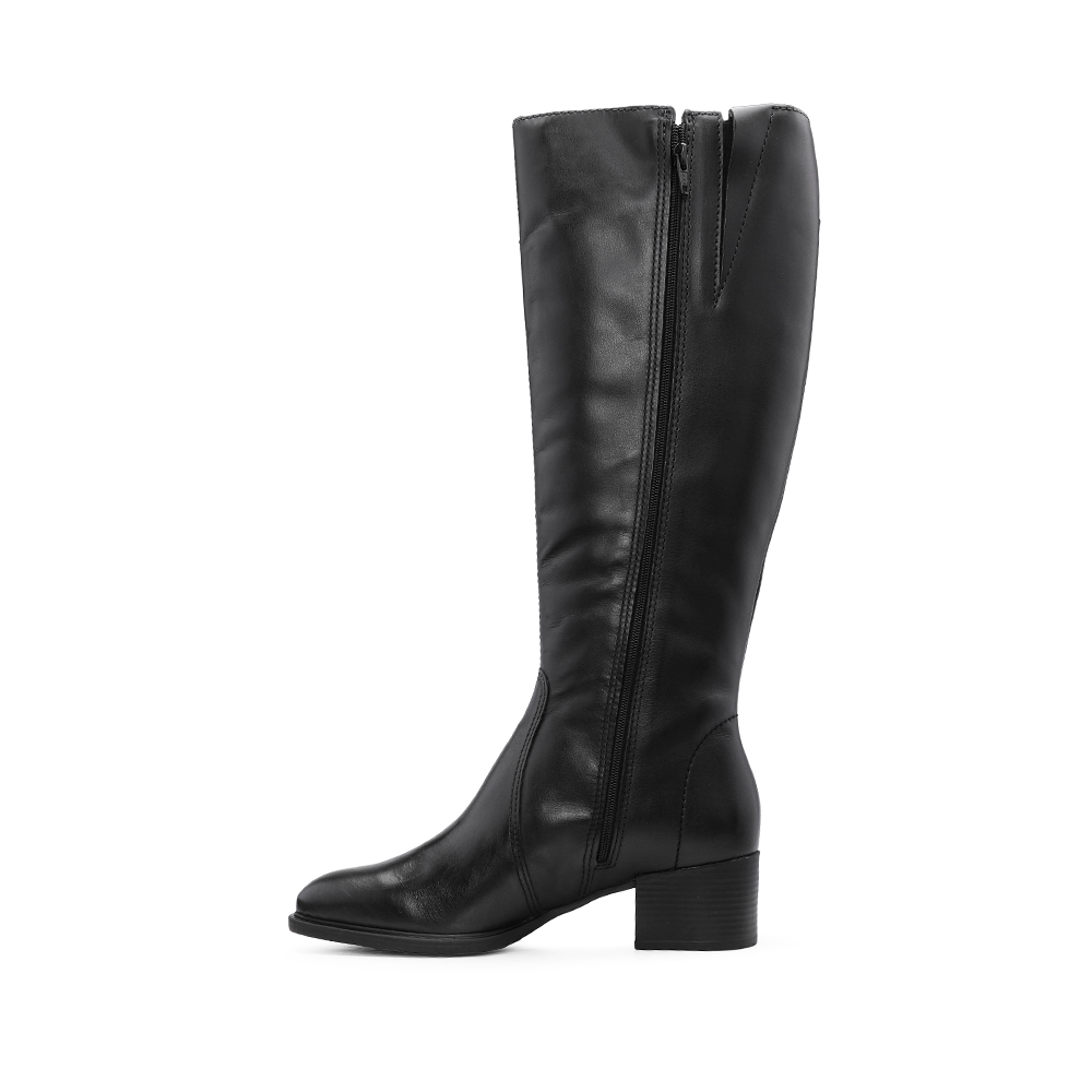 Bota Cano Alto Mulher Pele Preto