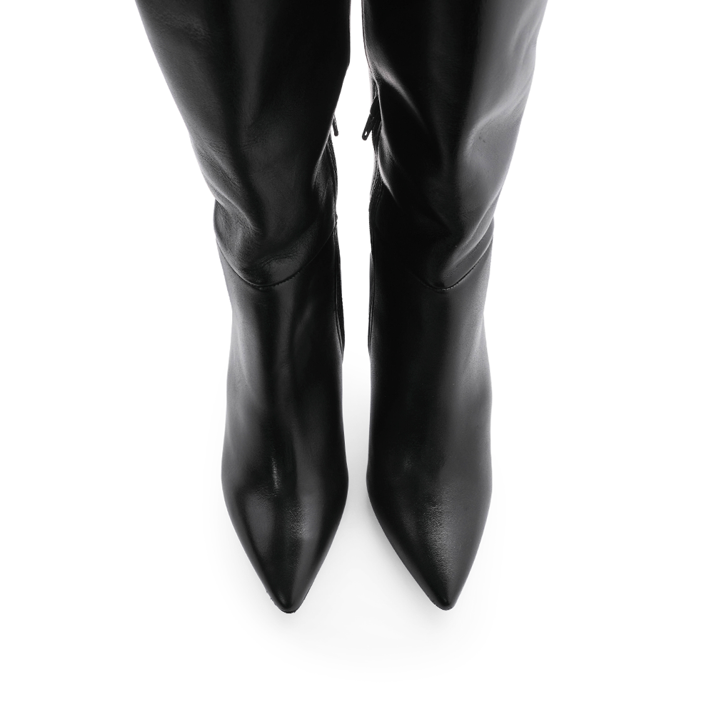 Bota Cano Alto Mulher Pele Preto