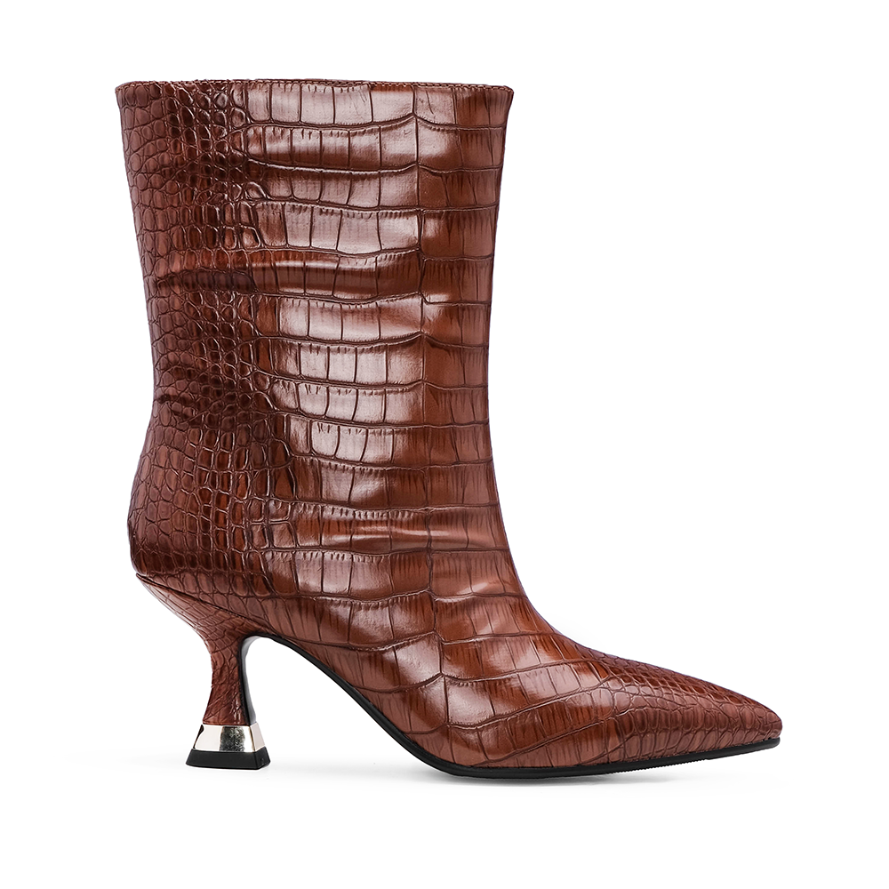 Bota Salto Alto Mulher Camel