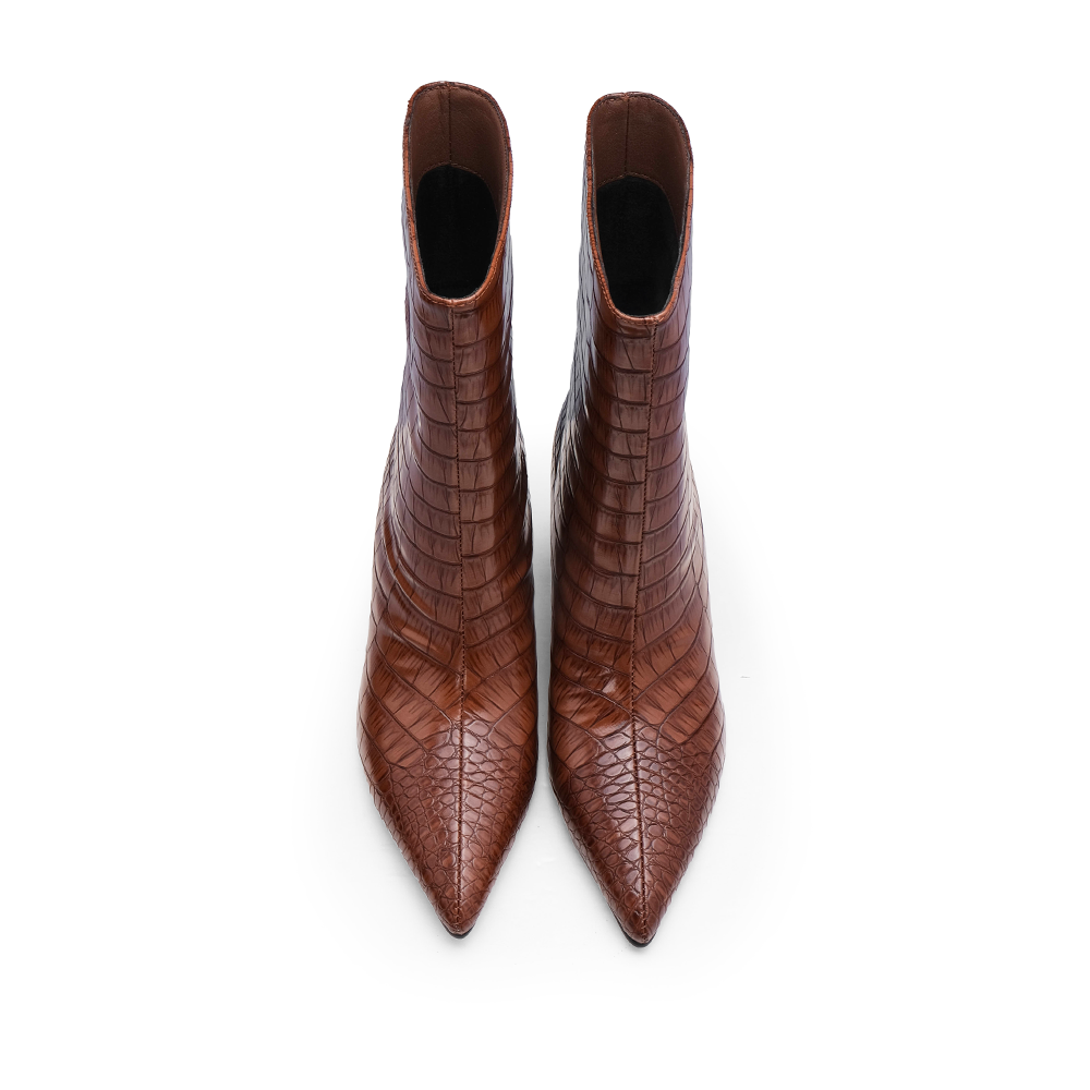 Bota Salto Alto Mulher Camel