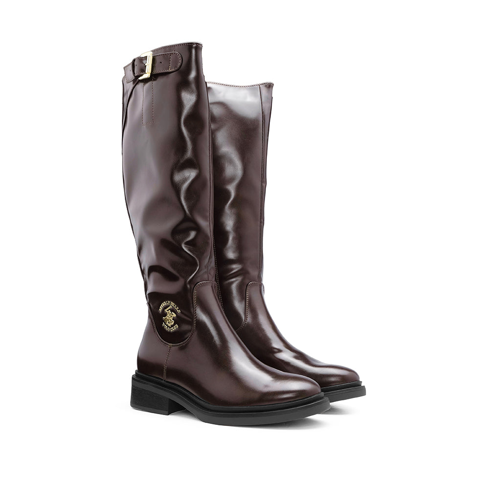 Bota Cano Alto Mulher Castanho