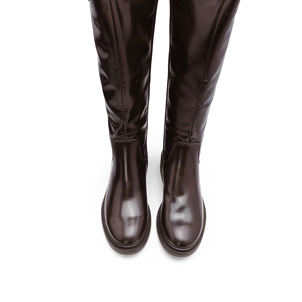 Bota Cano Alto Mulher Castanho