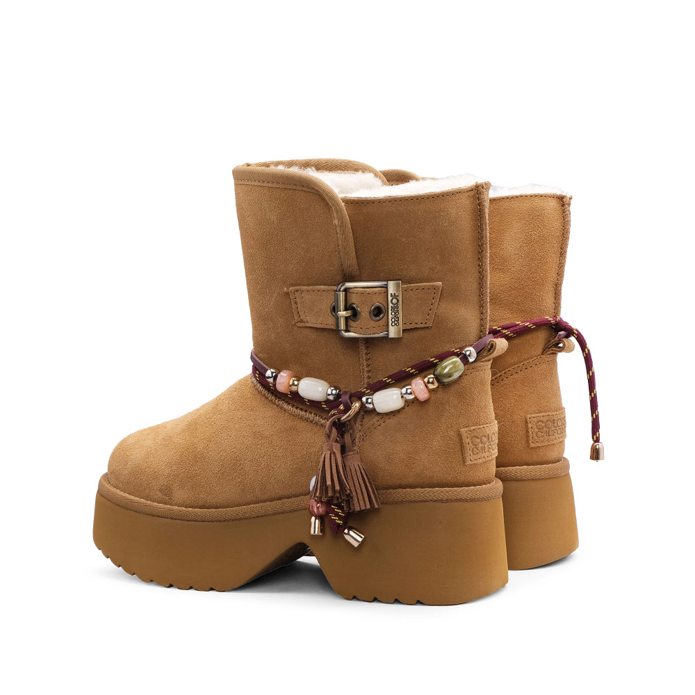 Bota Casual Mulher Camel
