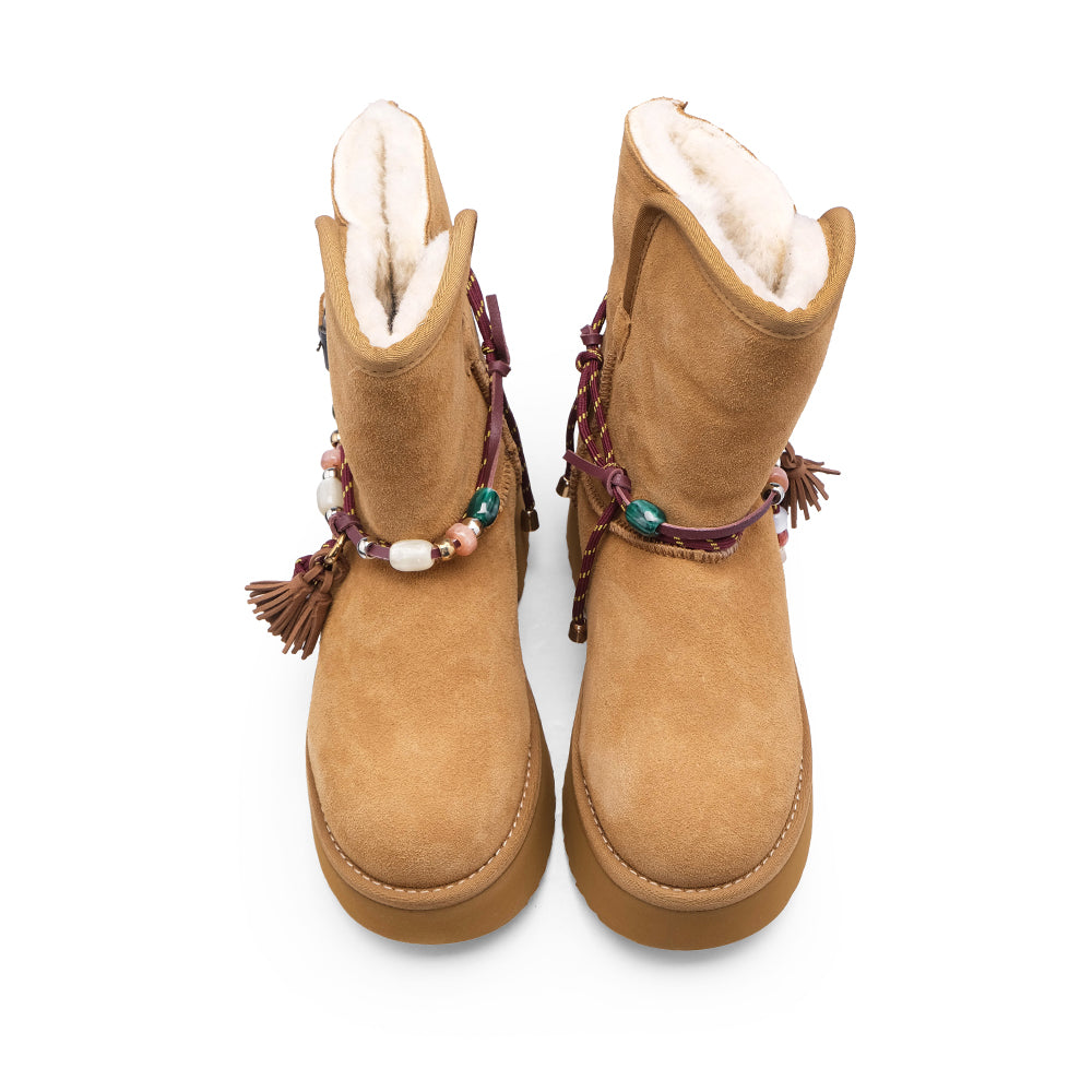 Bota Casual Mulher Camel