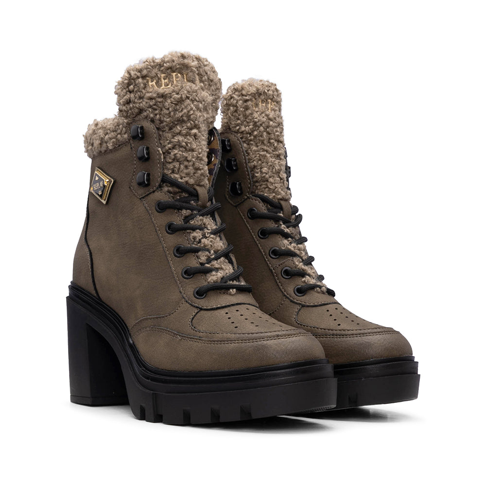 Botim Salto Alto Mulher Castanho