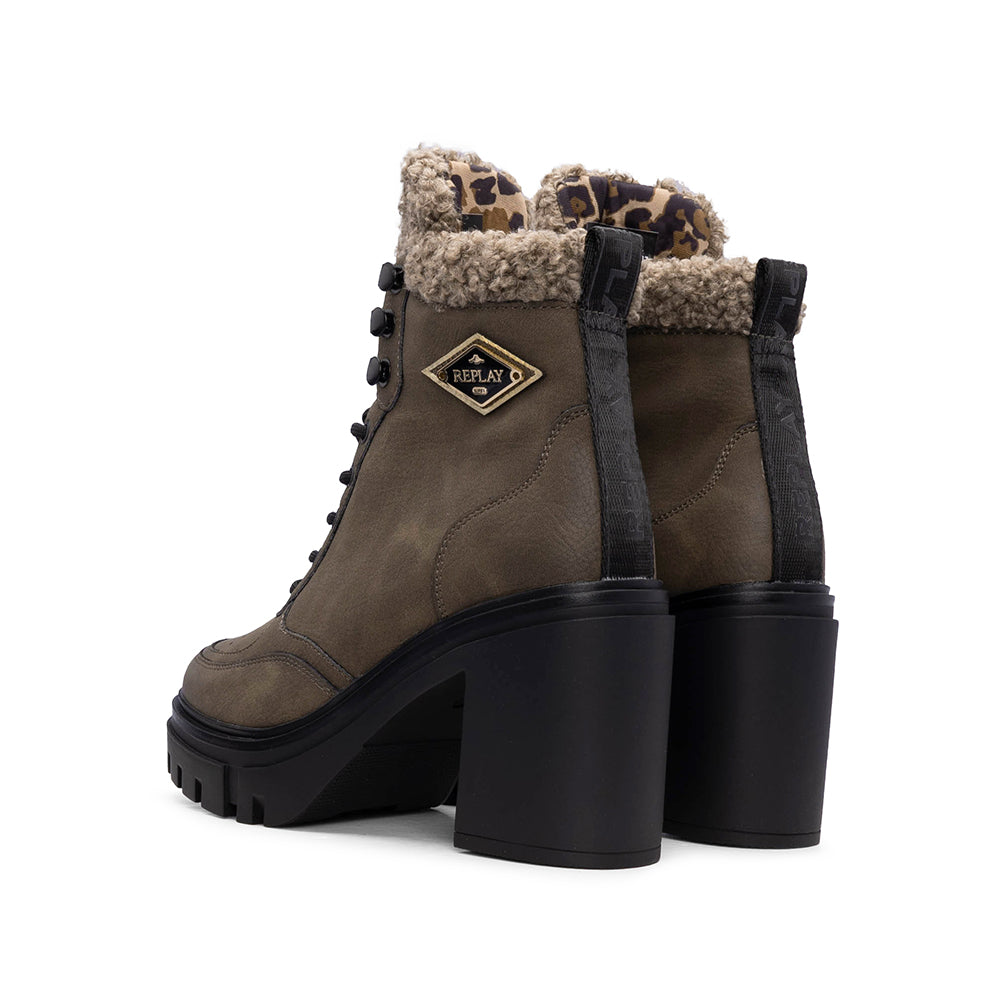 Botim Salto Alto Mulher Castanho