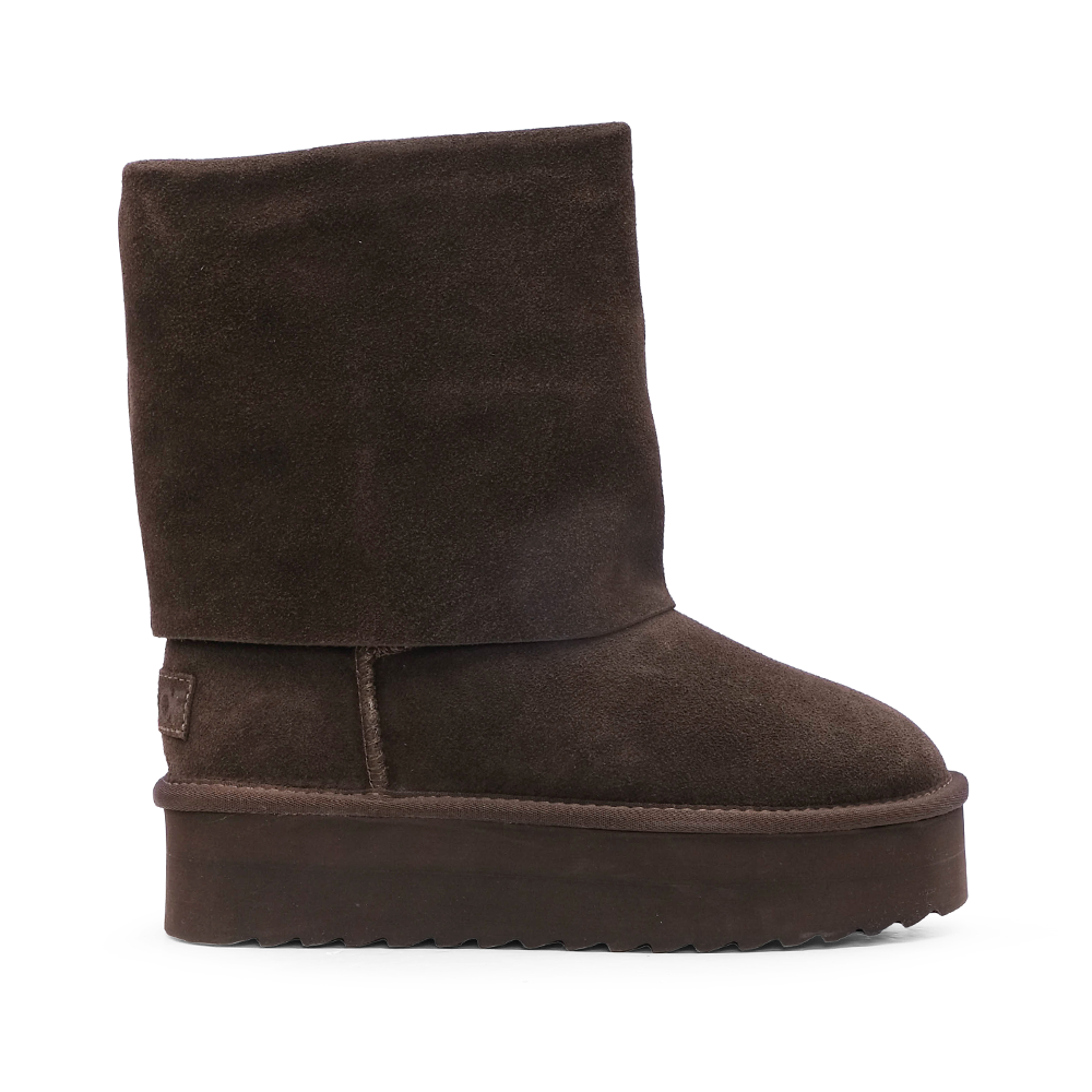 Bota Plataforma Mulher Castanho