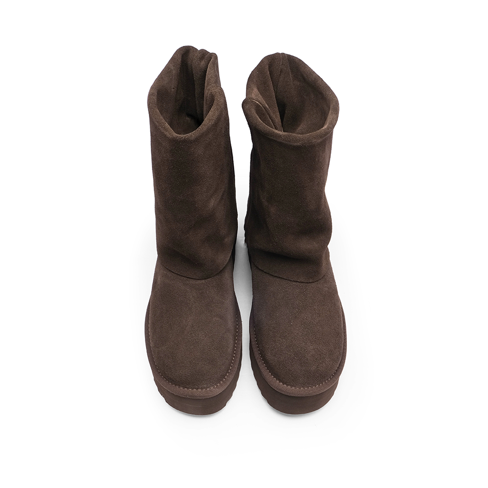 Bota Plataforma Mulher Castanho