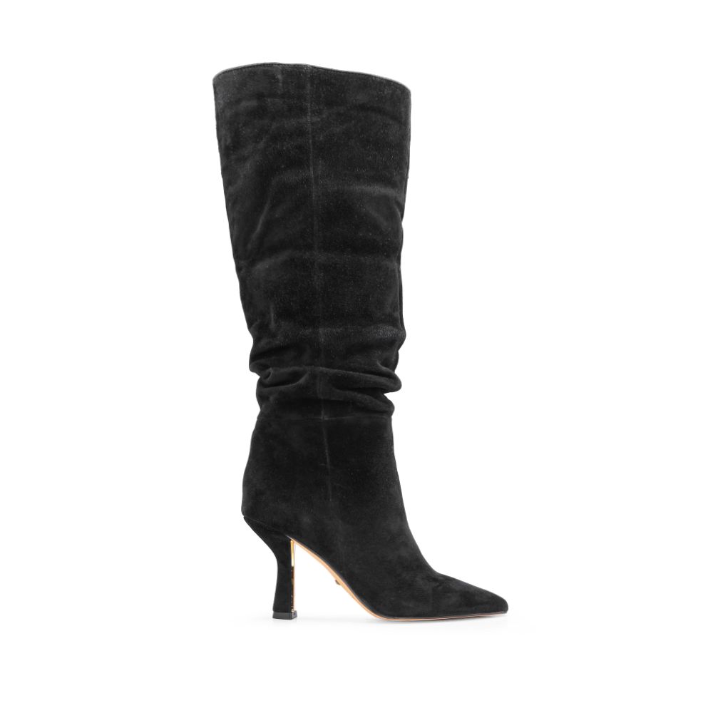 Bota Cano Alto Mulher Camurça Preto