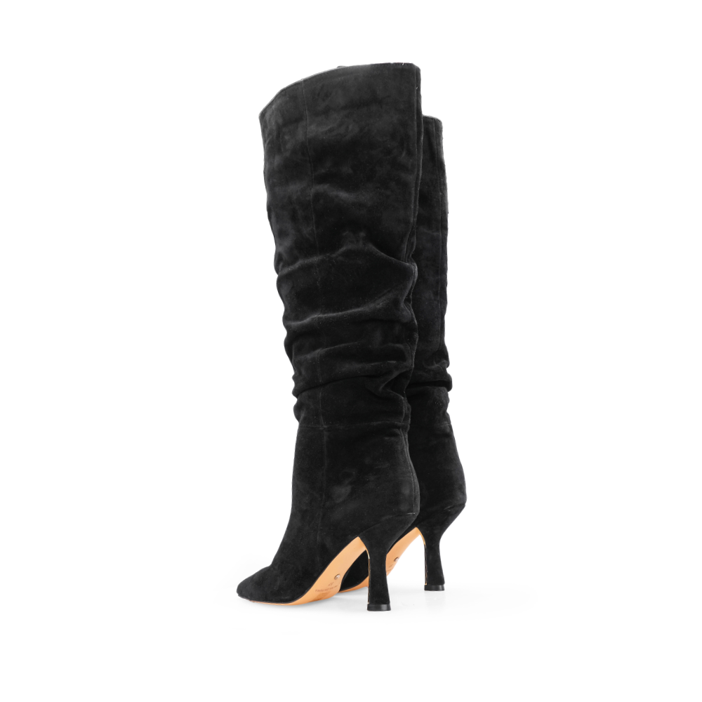 Bota Cano Alto Mulher Camurça Preto
