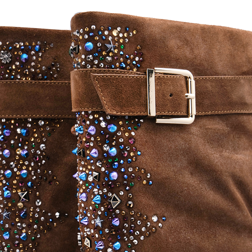 Bota Cano Alto Mulher Camurça Camel