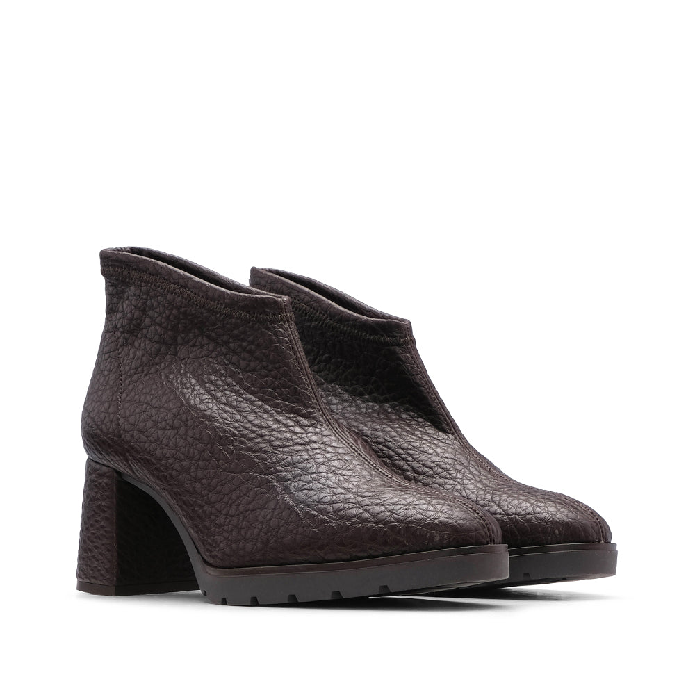 Botim Salto Alto Mulher Pele Castanho