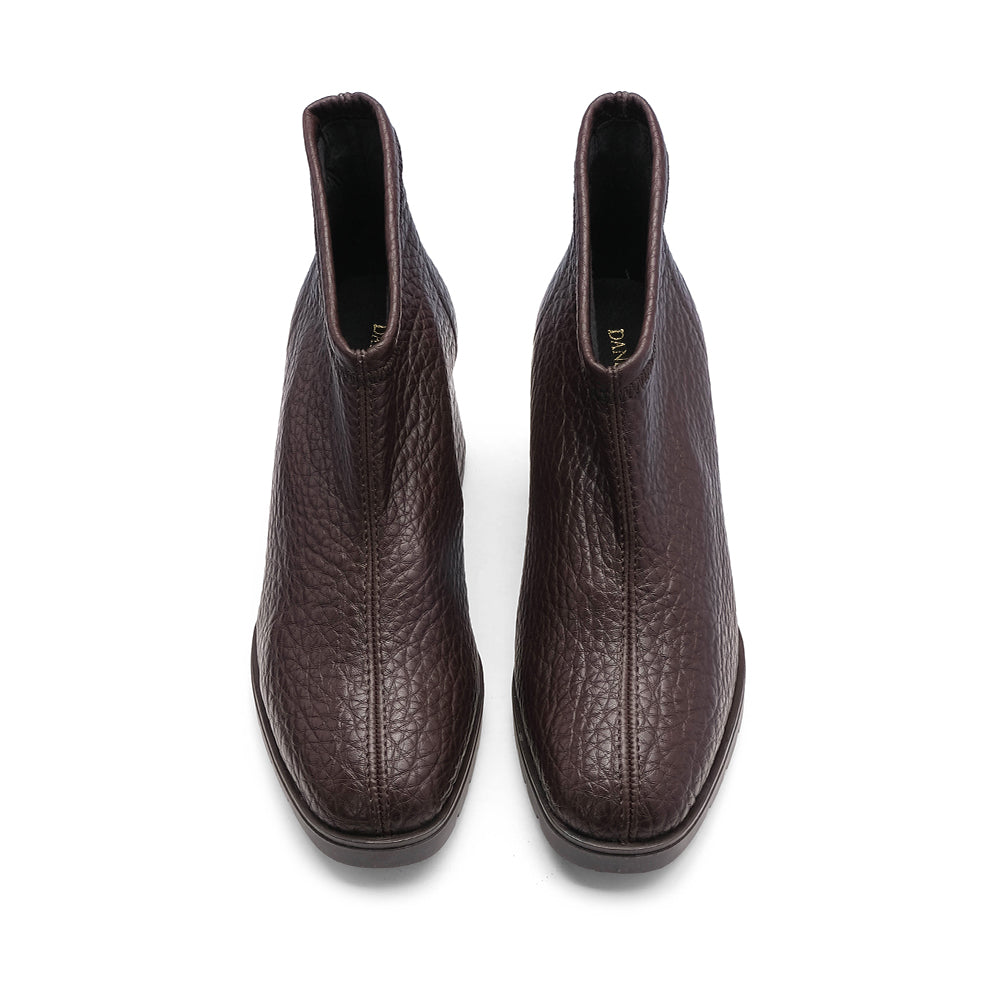 Botim Salto Alto Mulher Pele Castanho