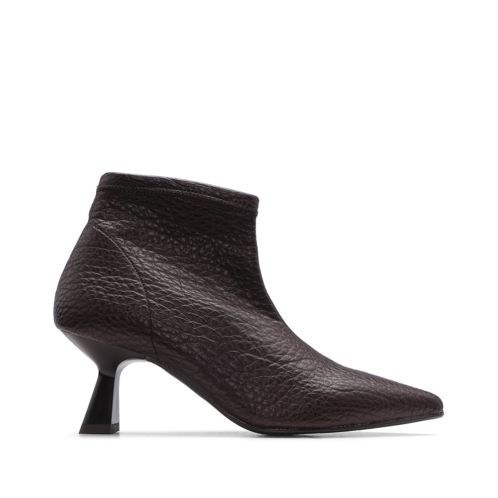 Botim Salto Alto Mulher Pele Castanho