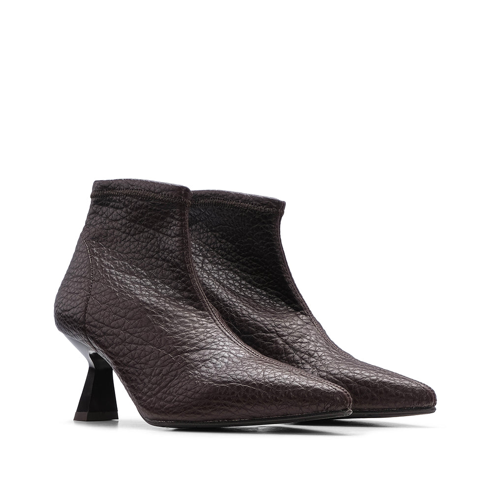 Botim Salto Alto Mulher Pele Castanho