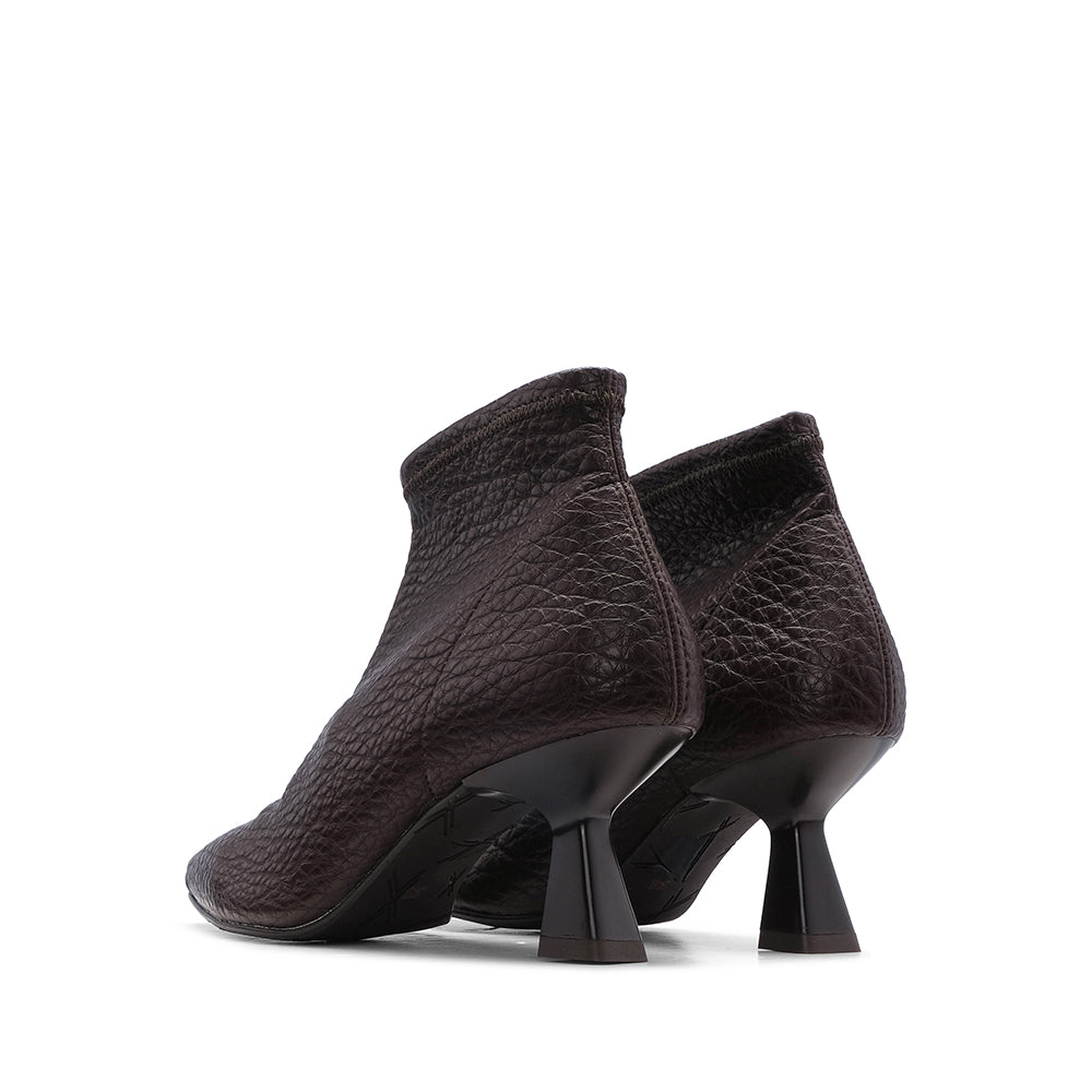 Botim Salto Alto Mulher Pele Castanho