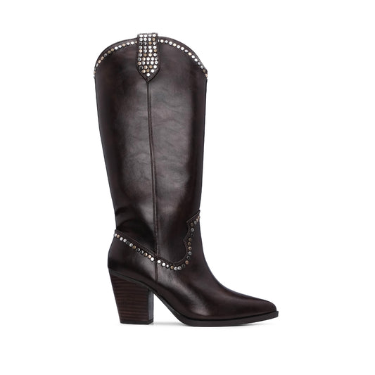 Bota Cano Alto Mulher  Castanho