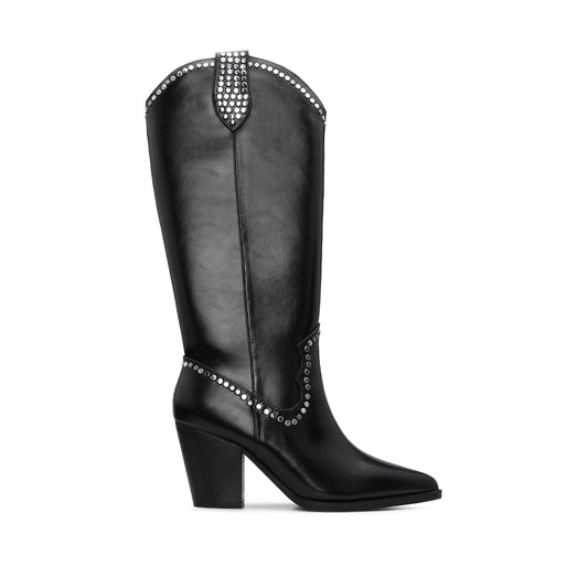 Bota Cano Alto Mulher  Preto