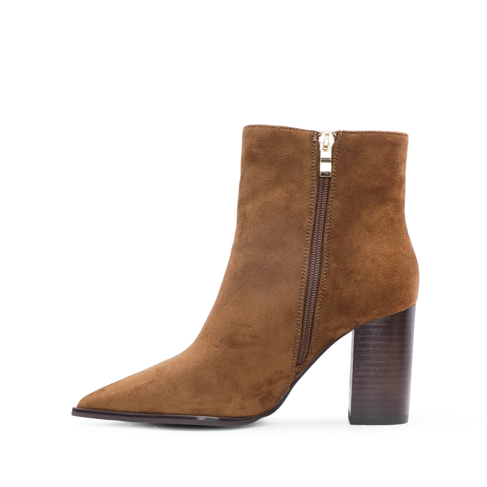 Botim Salto Alto Mulher Camel