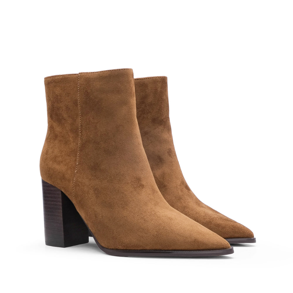 Botim Salto Alto Mulher Camel