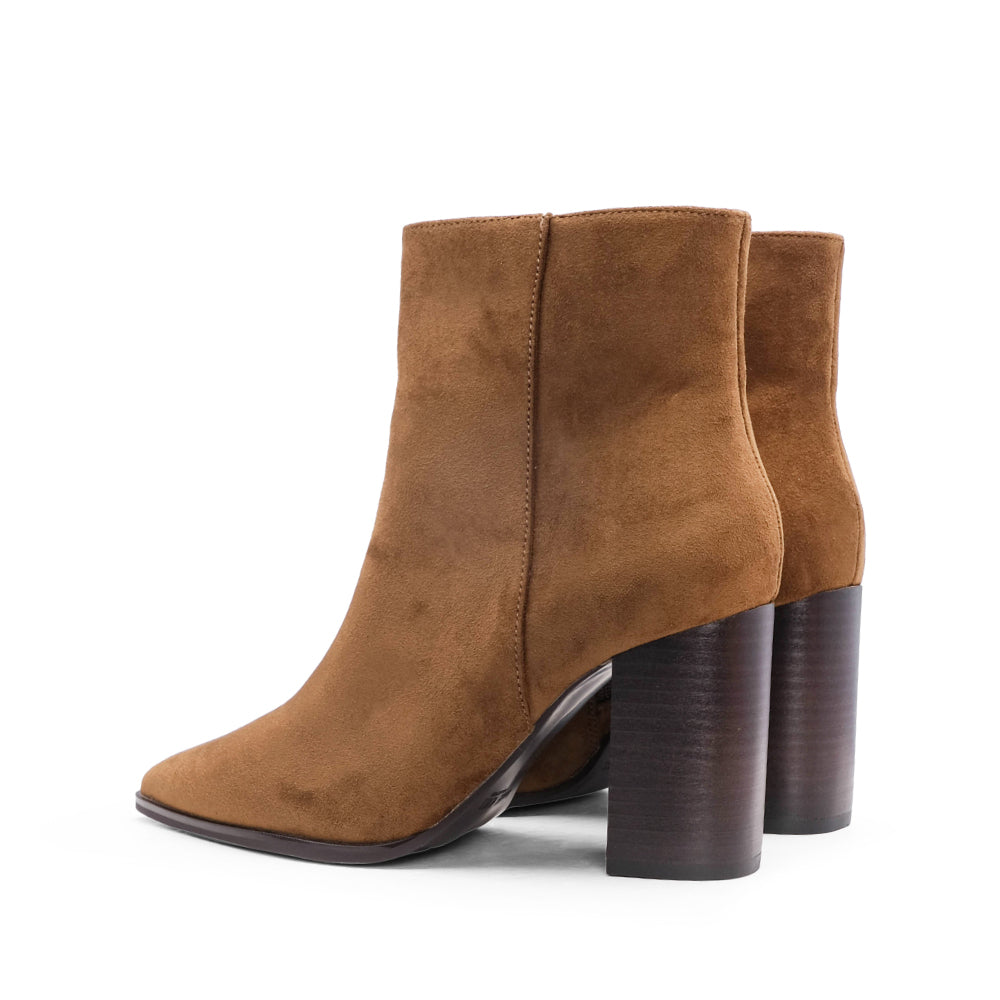 Botim Salto Alto Mulher Camel