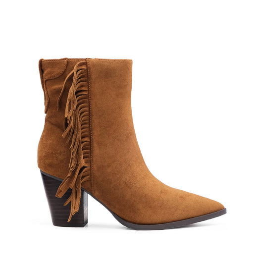 Botim Salto Alto Mulher Camel