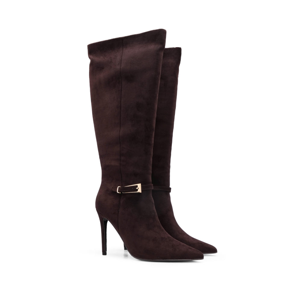 Bota Cano Alto Mulher Café