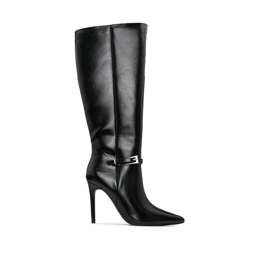 Bota Cano Alto Mulher com Fecho Interior Preto