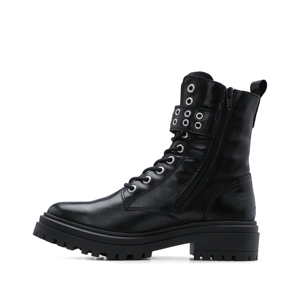 Bota Militar Mulher Pele Preto