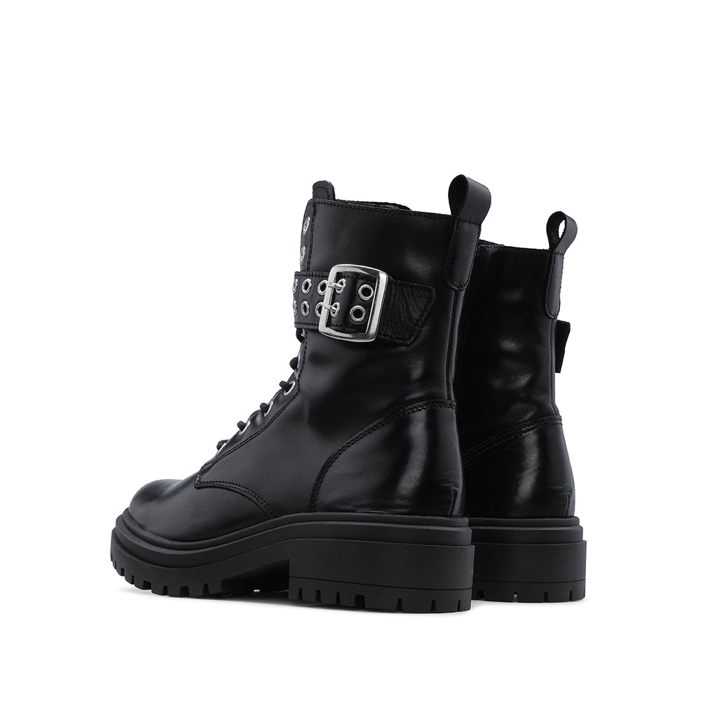 Bota Militar Mulher Pele Preto