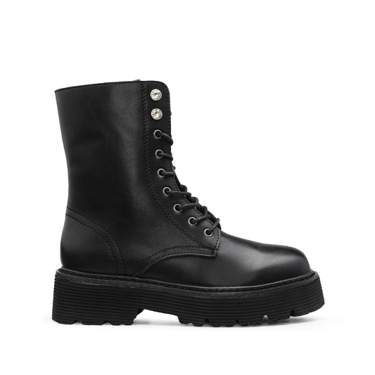 Bota Militar Mulher Pele Preto