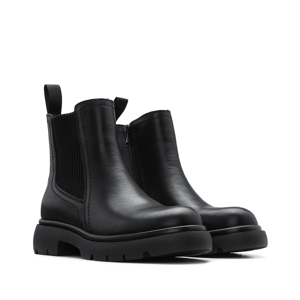 Bota Casual Mulher Pele Preto