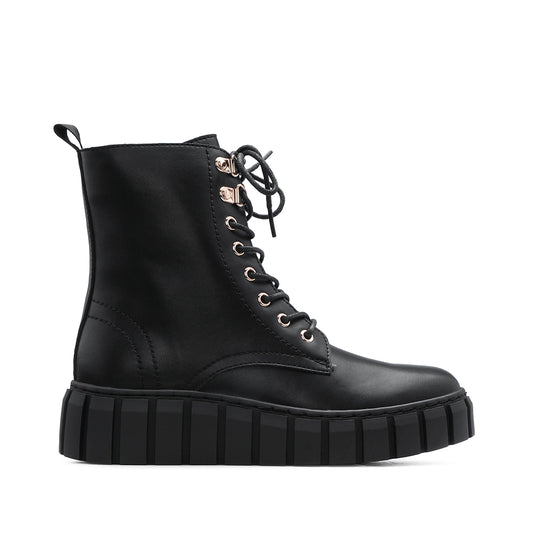 Bota Casual Mulher Pele Preto