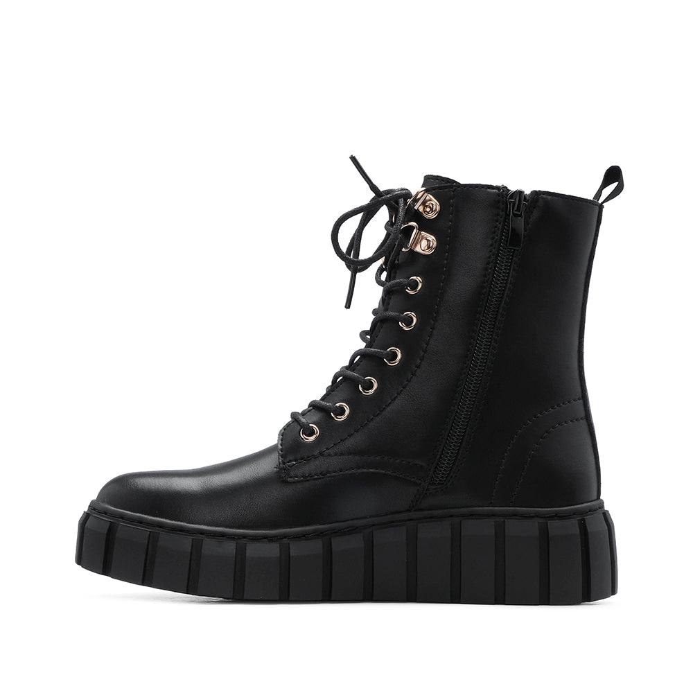 Bota Casual Mulher Pele Preto
