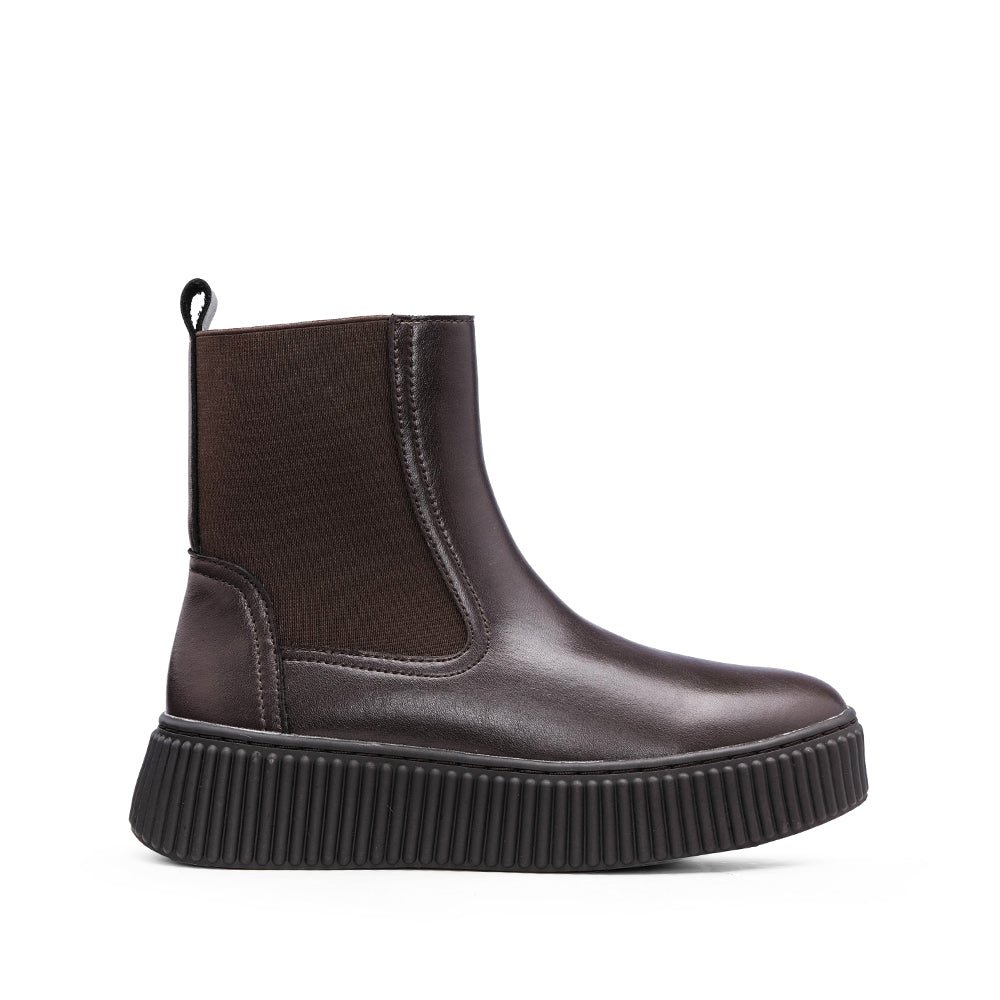 Bota Chelsea Mulher Pele Castanho