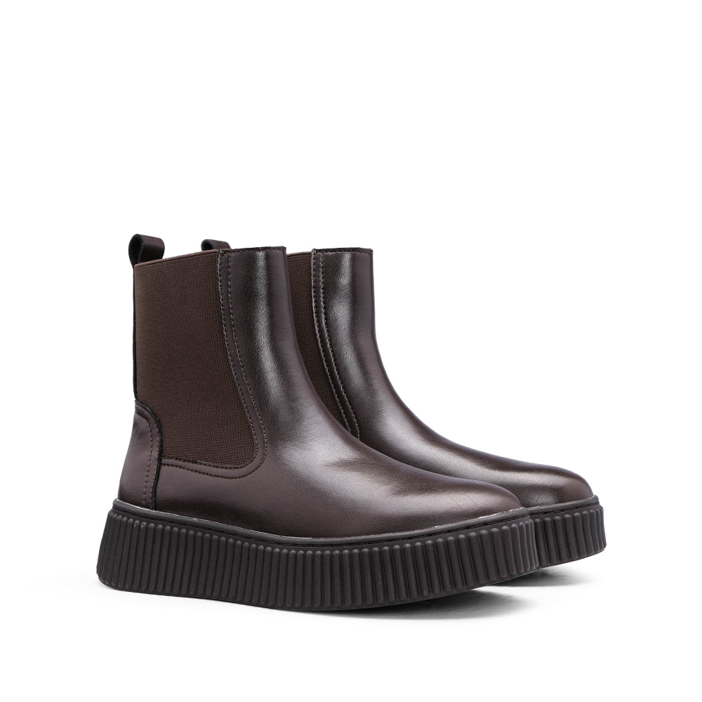 Bota Chelsea Mulher Pele Castanho